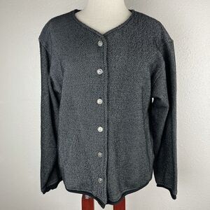One World Button Down Cardigan Sweater Size M EUC